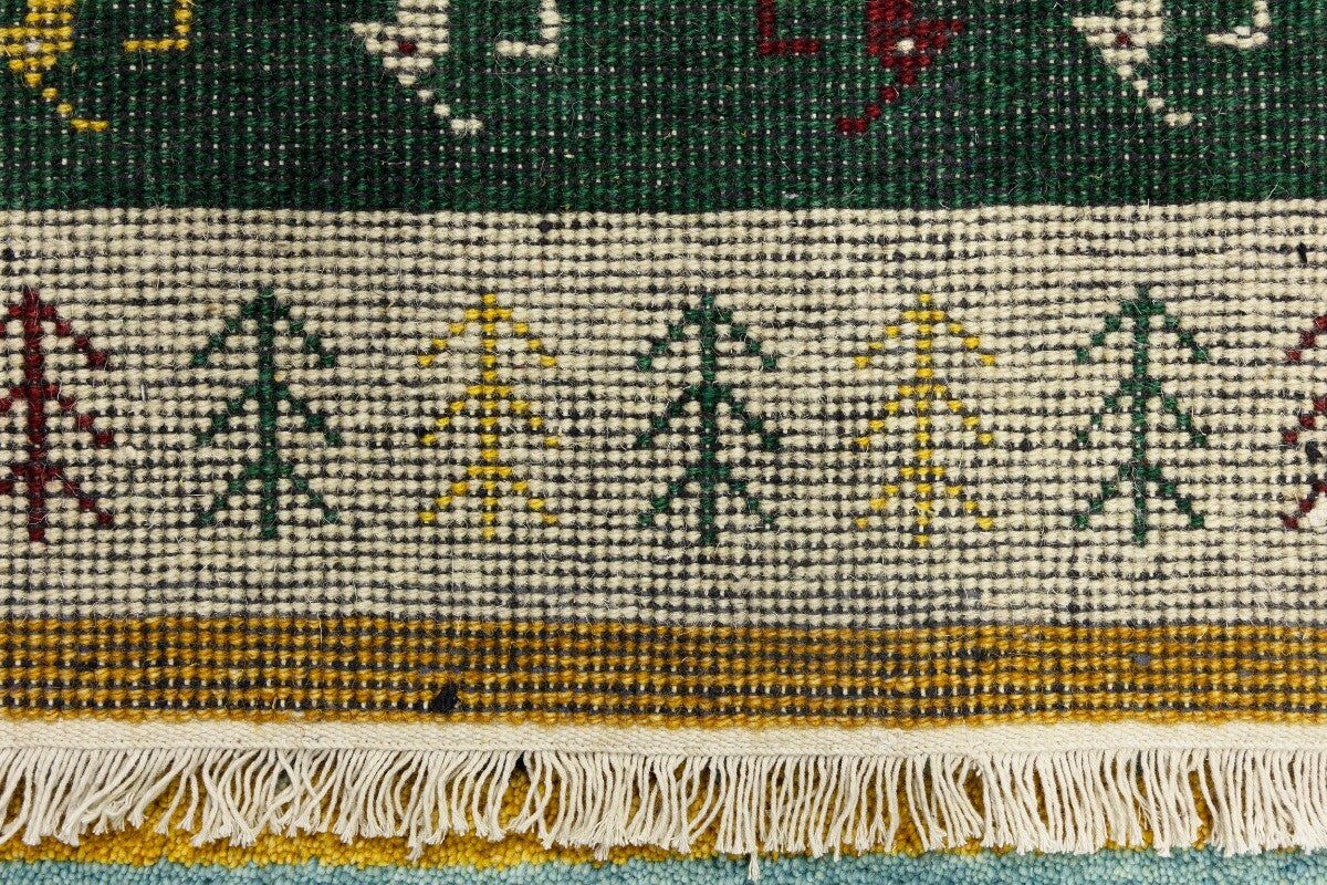 Contemporary Multicolored Stripes Indo-Gabbeh