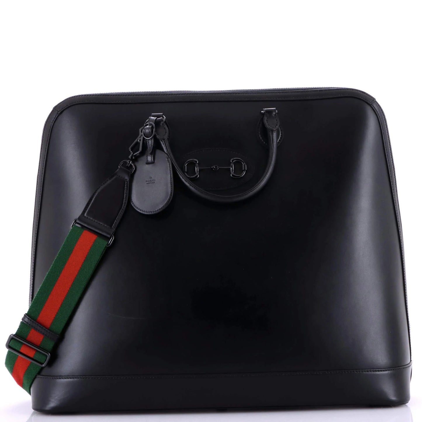 Large Gucci Horsebit 1955 Web Duffle Bag Leather