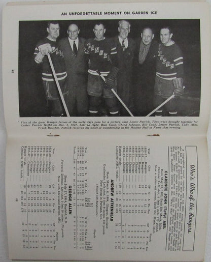 Media Press Guide Blue Book Yearbook Rangers New York 1948/ 49