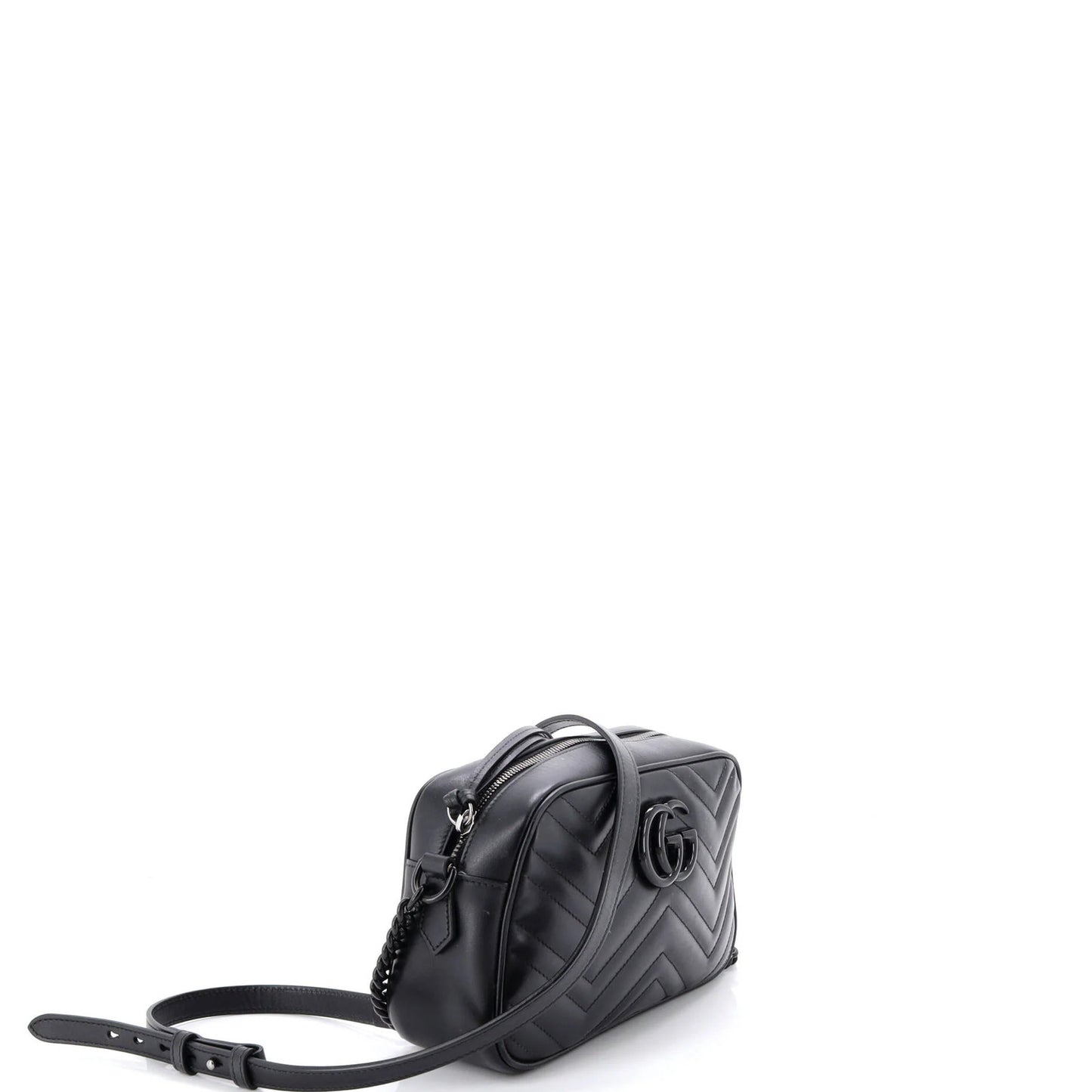 Gucci Gg Marmont Monochrome Shoulder Bag Matelasse Leather Small