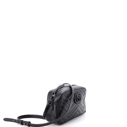 Gucci Gg Marmont Monochrome Shoulder Bag Matelasse Leather Small
