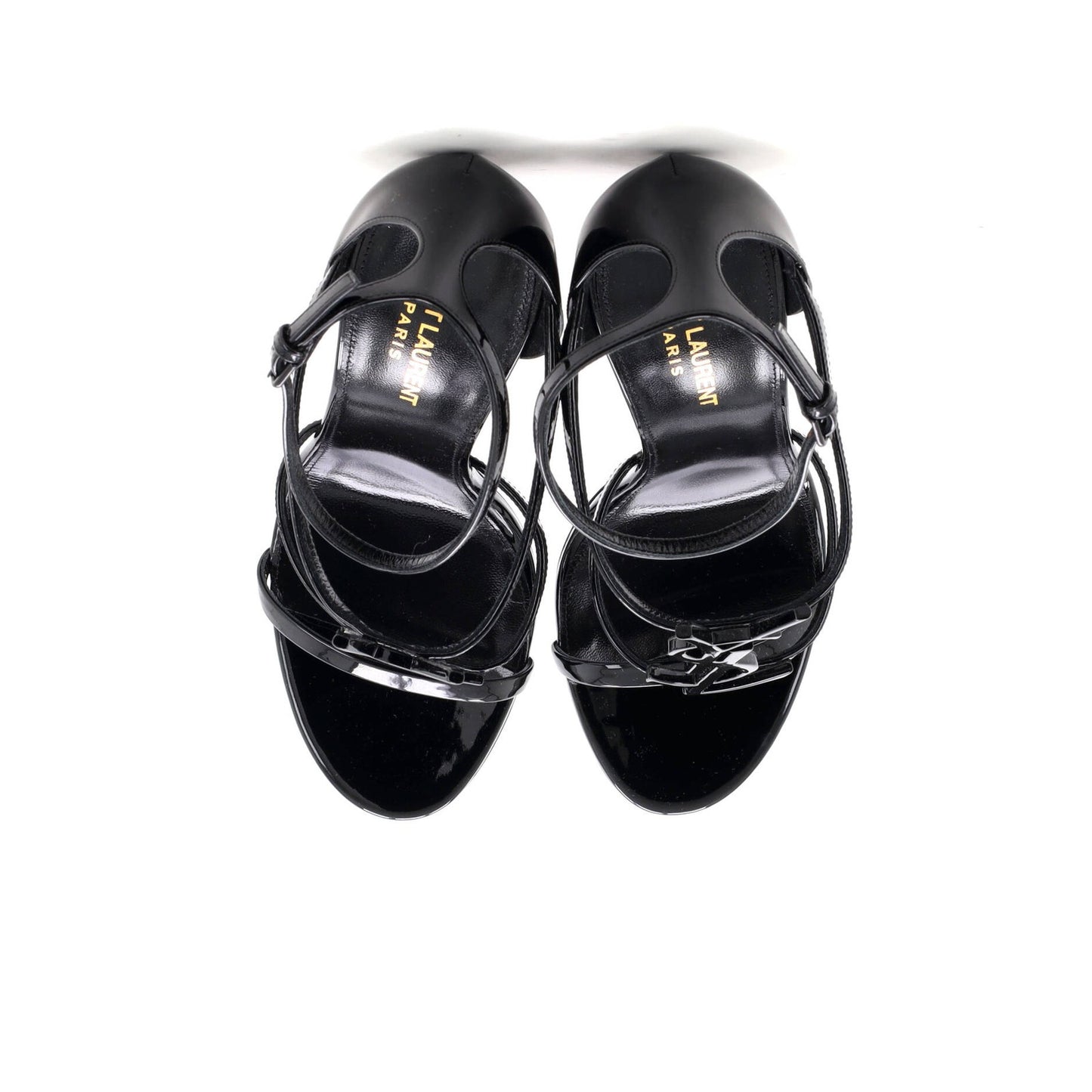 Saint Laurent Women'S Cassandra Heeled Sandals Patent 100