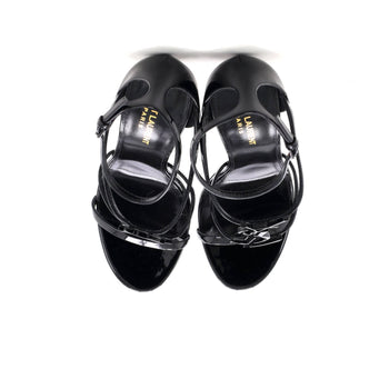 Saint Laurent Women'S Cassandra Heeled Sandals Patent 100