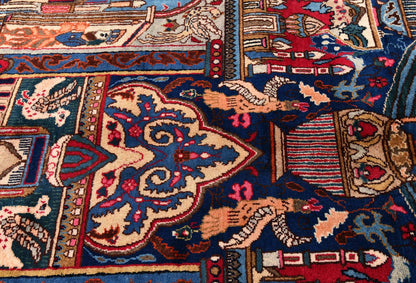 One-Of-A-Kind Semi-Antique Oriental Rug Navy Blue