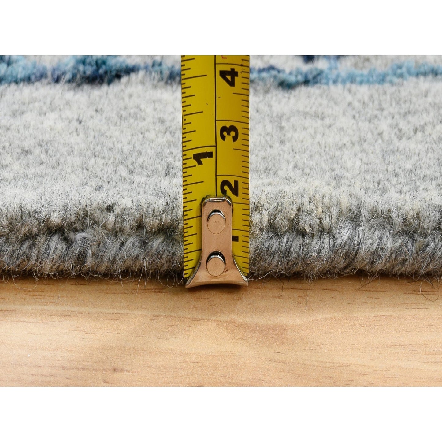 10'X10' Gray Fine Jacquard Wool And Silk Hand Loomed Square Rug