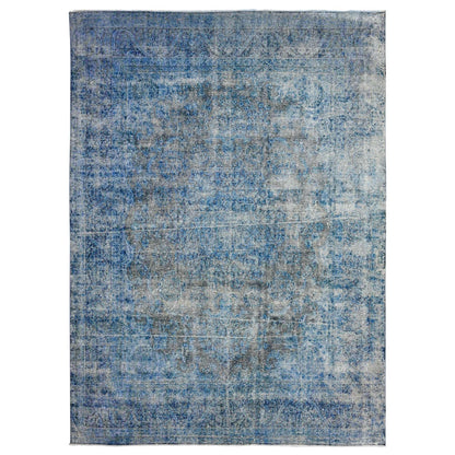 9'7"X13'1" Bayern Blue Overdyed Vintage Zoroastrian Karman Oriental Rug