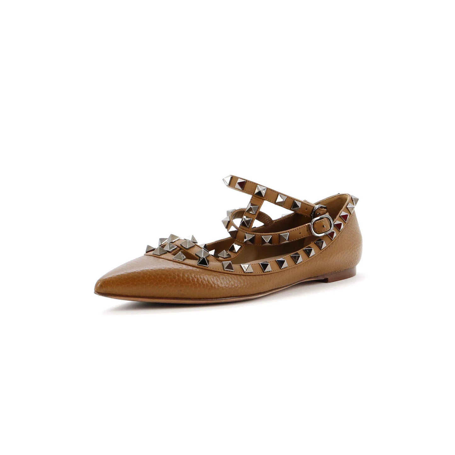 Valentino Garavani Women'S Rockstud Caged Ballerina Flats Leather