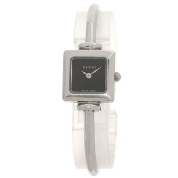 Steel GUCCI Square face Watches 1900L Stainless Steel/ Stainless