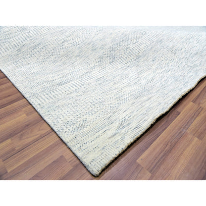 10'1"X14' Shoreline Gray Grass Design Hand Knotted 100% Wool Oriental Rug