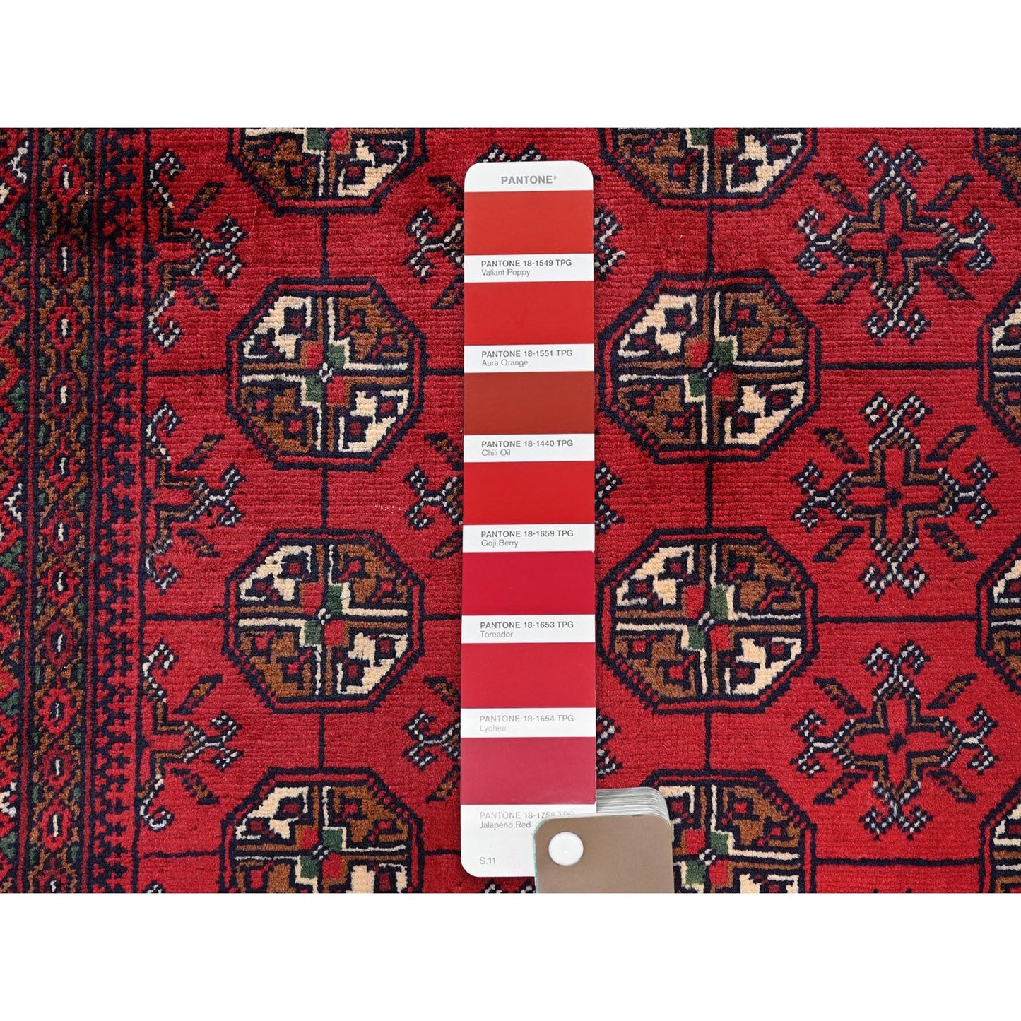 2'8"X3'9" Red Princess Bokara Geometric Design Soft Wool Hand Knotted Rug