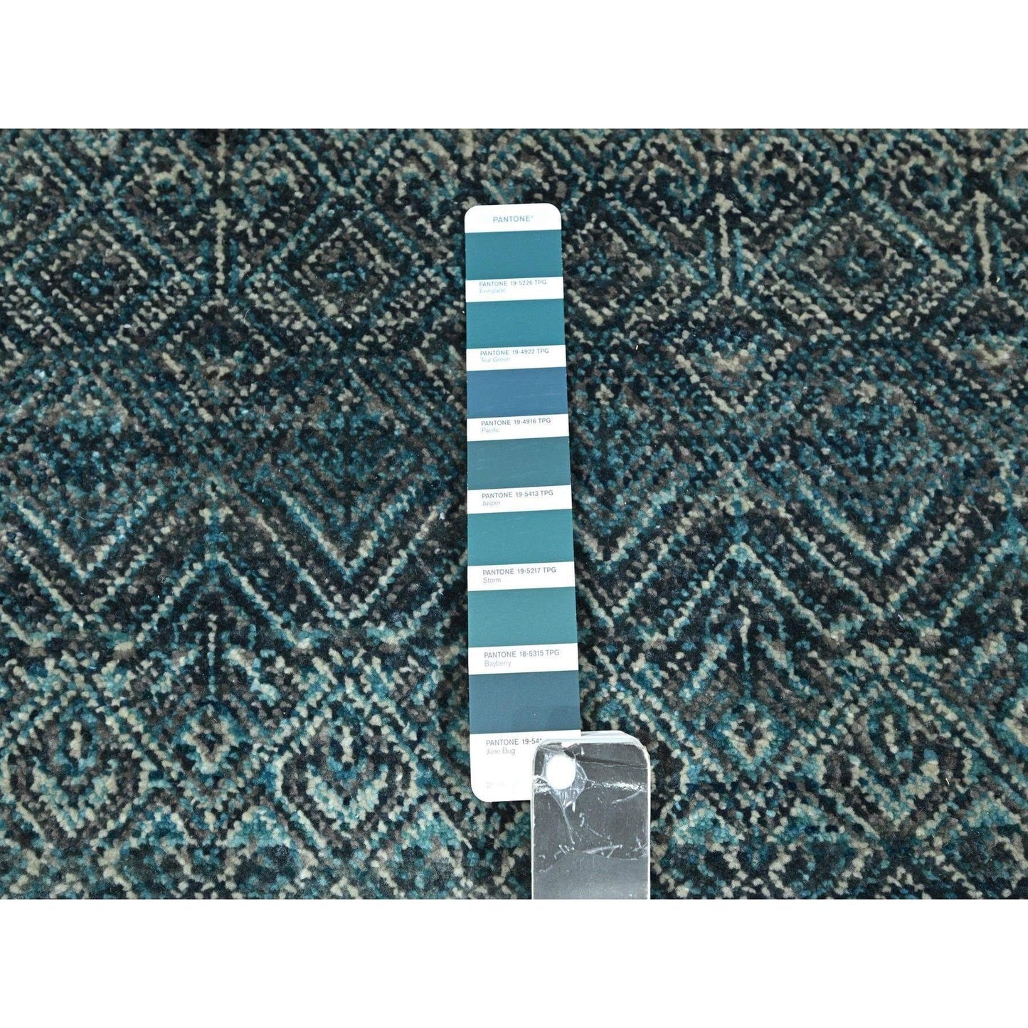 2'5"X7'7" Jasper Blue Kohinoor Herat Pure Wool Hand Knotted Runner Rug