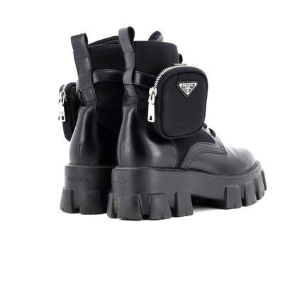 Prada Monolith Combat Boots Leather And Nylon