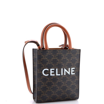 Celine Vertical Cabas Tote Triomphe Coated Canvas Mini