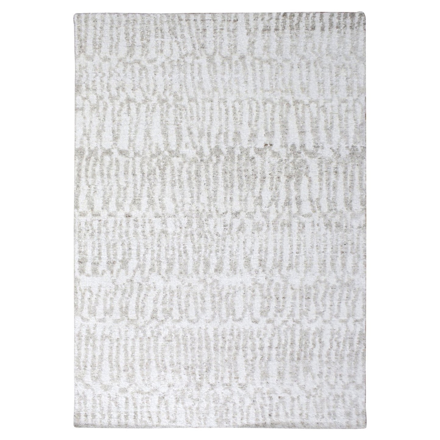 9'1"X12'1" Ivory Minimalist Swedish Design Hand Knotted Natural Wool Rug