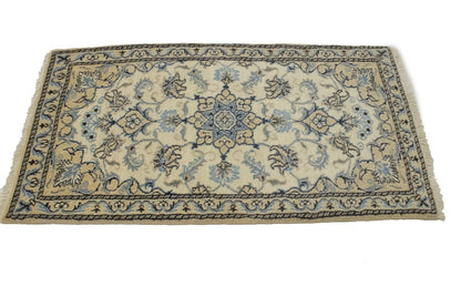 Handmade Nain Oriental Rug Classic Floral Design