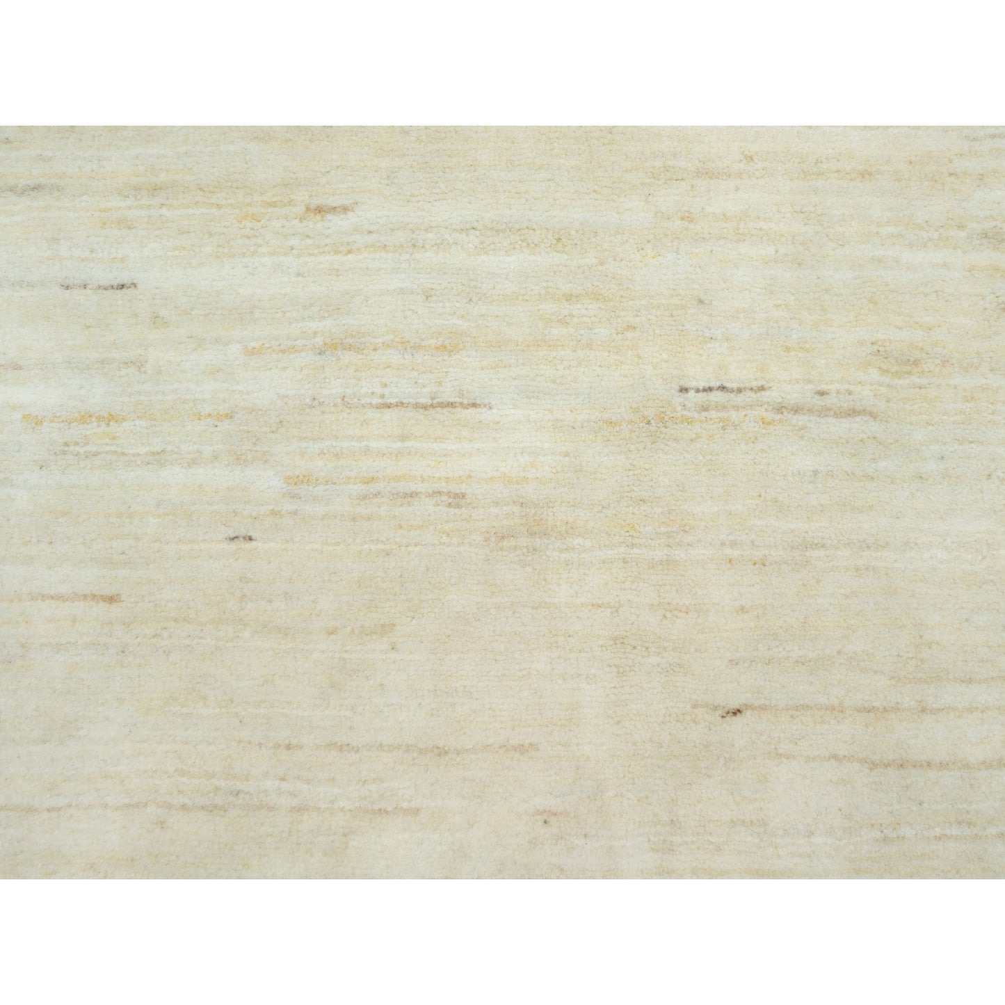 2'6"X8'2" White Pure Wool Hand Knotted Denser Weave Runner Oriental Rug