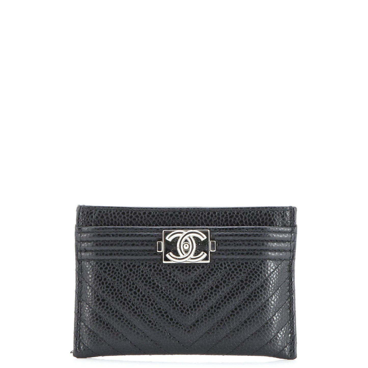 Chanel Boy Card Holder Quilted Caviar