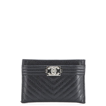 Chanel Boy Card Holder Quilted Caviar