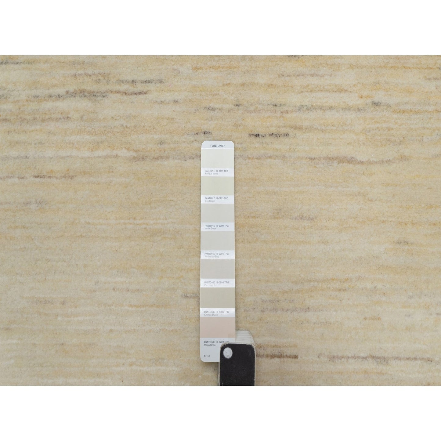 4'9"X6'4" White Modern Plain Design Pure Wool Hand Knotted Oriental Rug