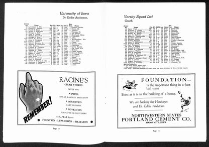 1939 Iowa Vs Notre Dame Vintage College Football