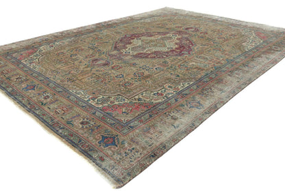 Handmade Distressed Vintage Semi-Antique 9X12 ft