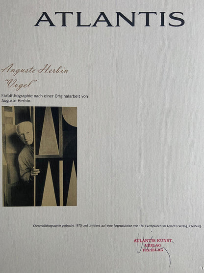 Auguste Herbin Lithograph Coa Signature And Stamp