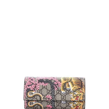 Gucci Continental Wallet Bengal Print Gg Coated Canvas