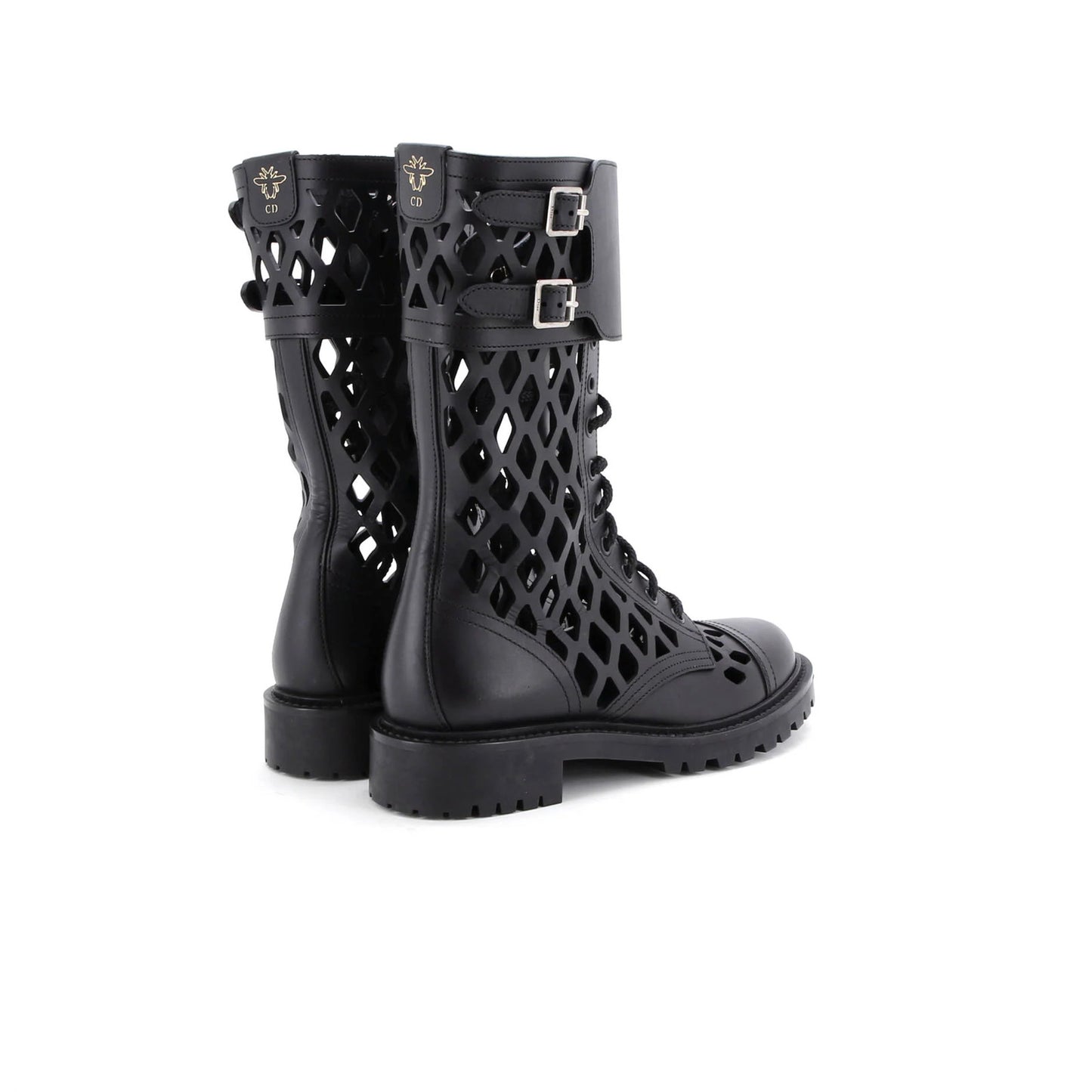 Christian Dior Women'S D-Trap Cut-Out Ankle Boots Leather