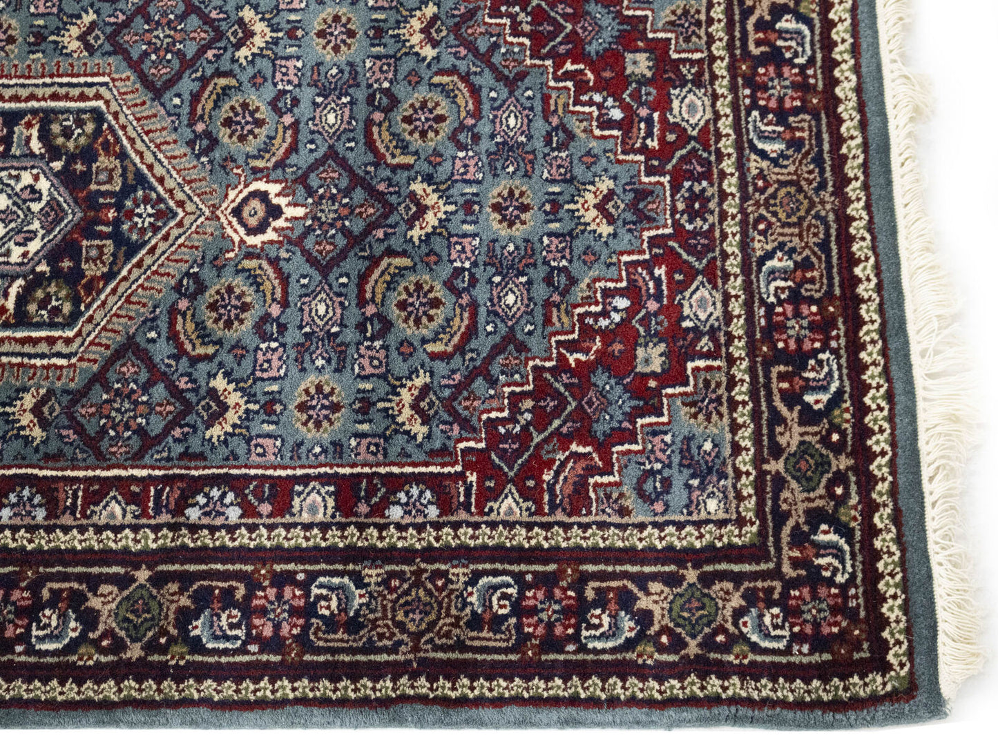 Hand-Knotted Indo-Bidjar Oriental Runner Rug Wool
