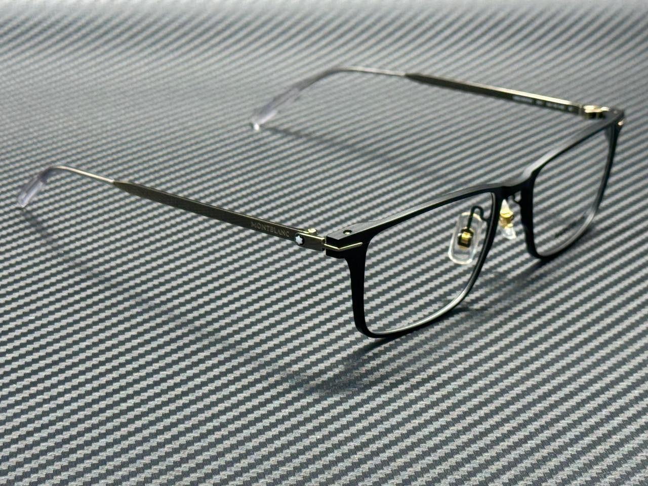MONT BLANC MB0396ON 007 Black Gold Men's 54 mm Eyeglasses