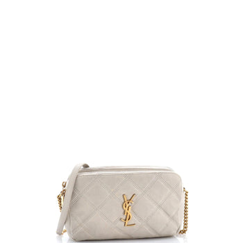 Saint Laurent Becky Double Zip Crossbody Bag Quilted Leather Mini