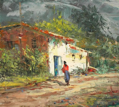 Original Oil Painting Pedro Jose Barcelona Spanish Landscape