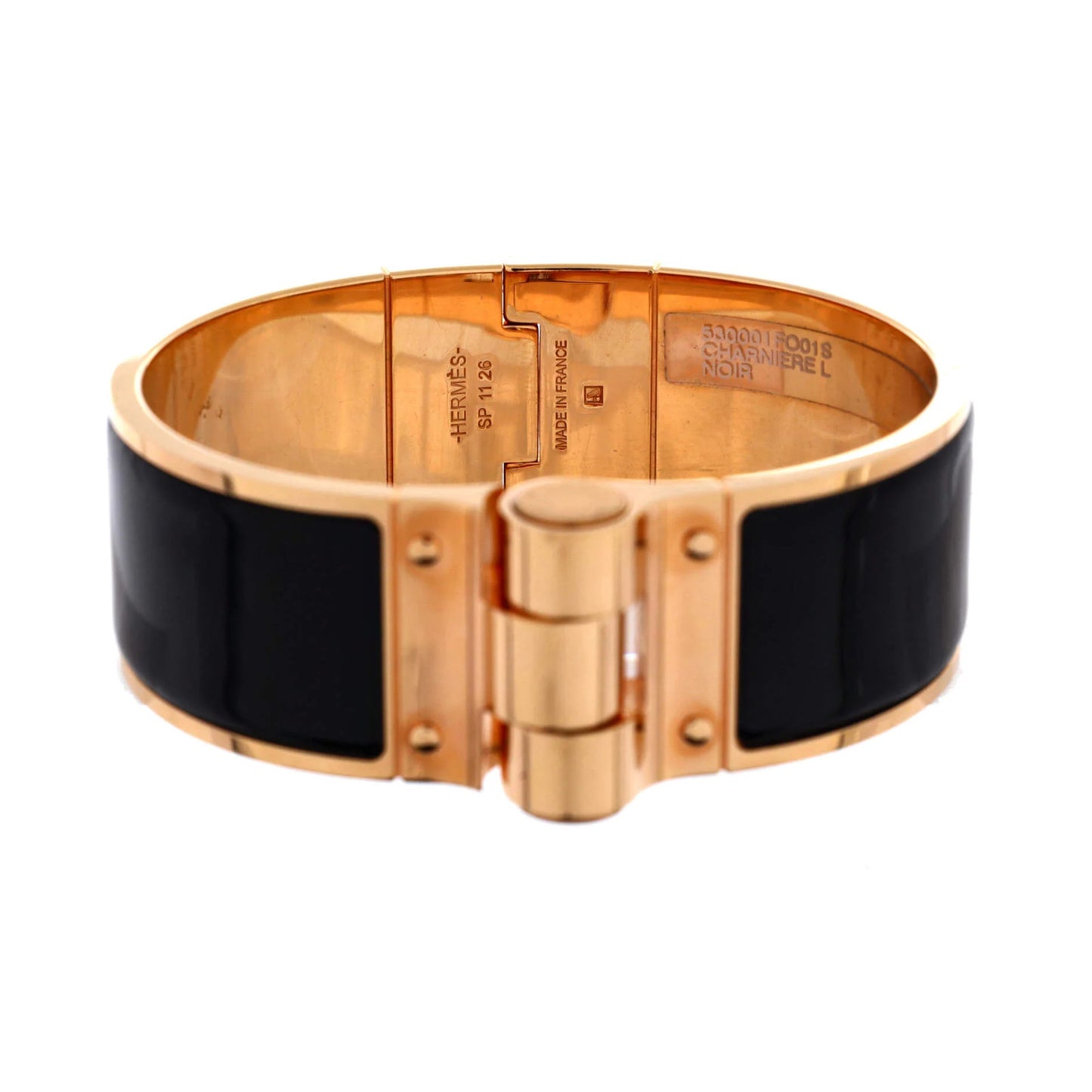 Hermes Charniere Uni Hinged Bracelet Metal And Enamel Wide