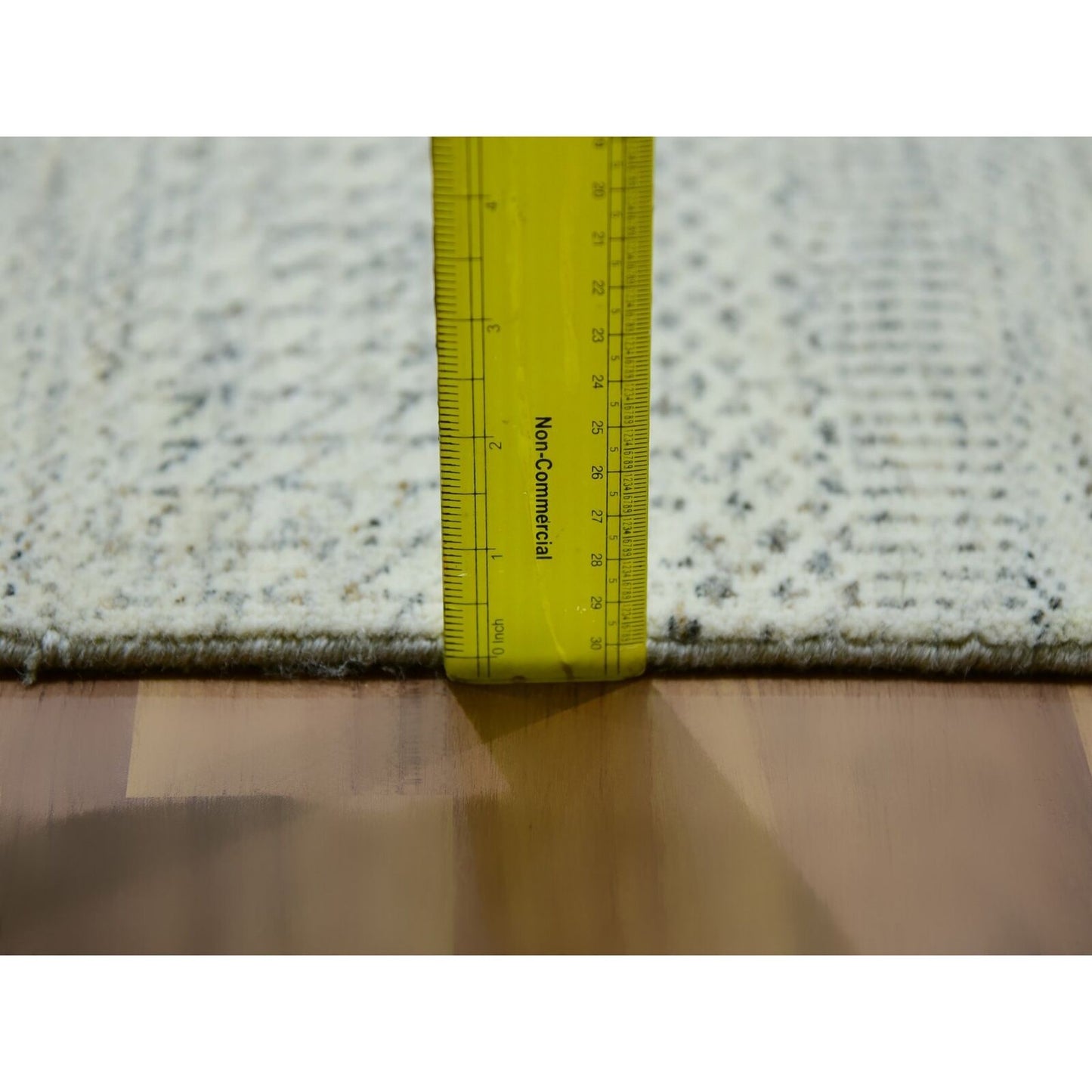 12'X12' Ivory Wool Modern Square Grass Design Hand Knotted Oriental Rug