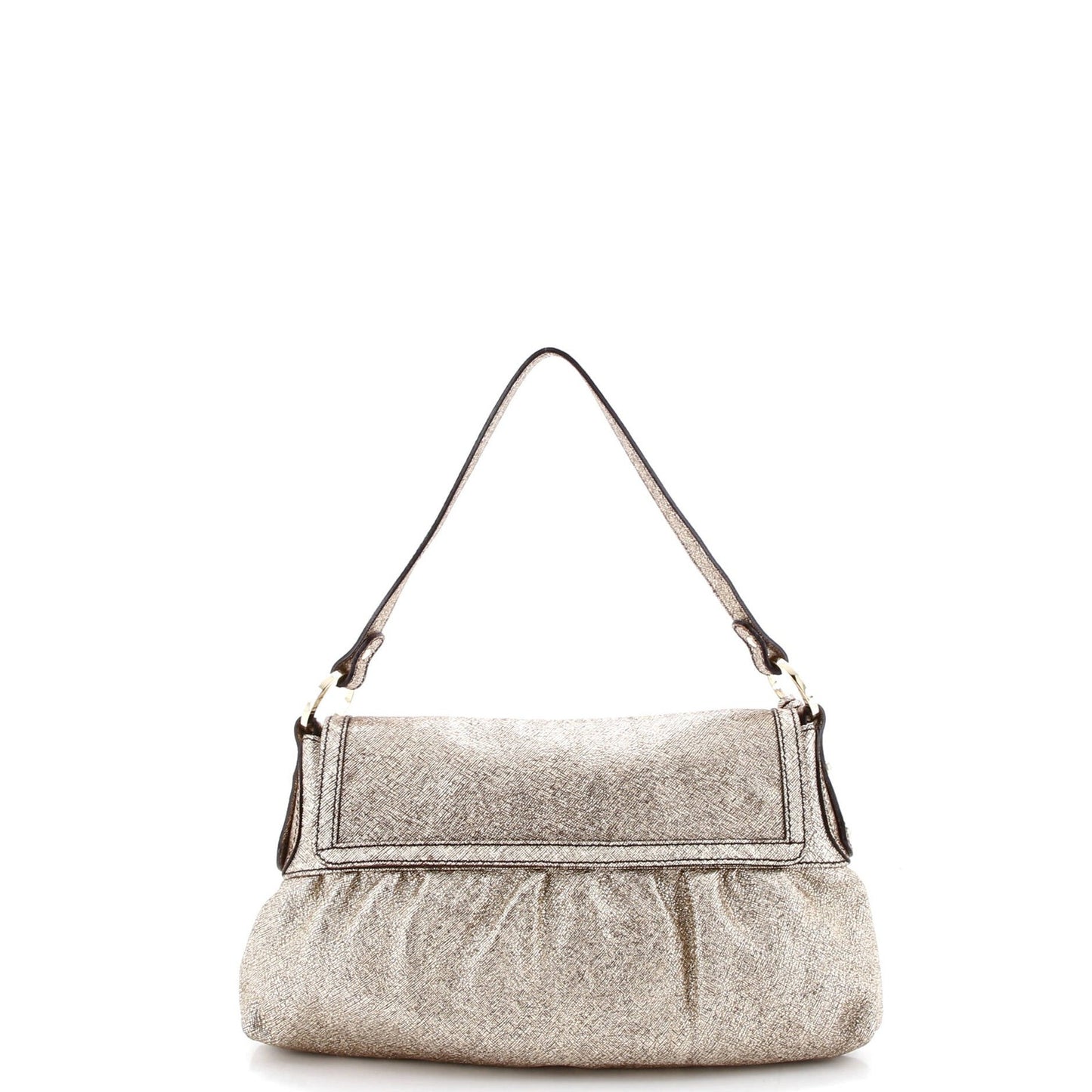 Fendi Chef Flap Bag Metallic Leather Small