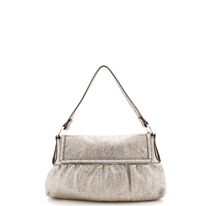 Fendi Chef Flap Bag Metallic Leather Small
