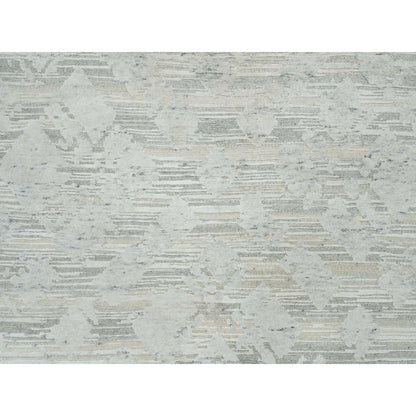 6'1"X6'2" Ivory Modern Design Undyed Natural Wool Hand Knotted Square Rug