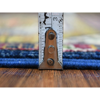 2'X3' Blue Turkeman Ersari Natural Dyes Hand Knotted Wool Oriental Rug