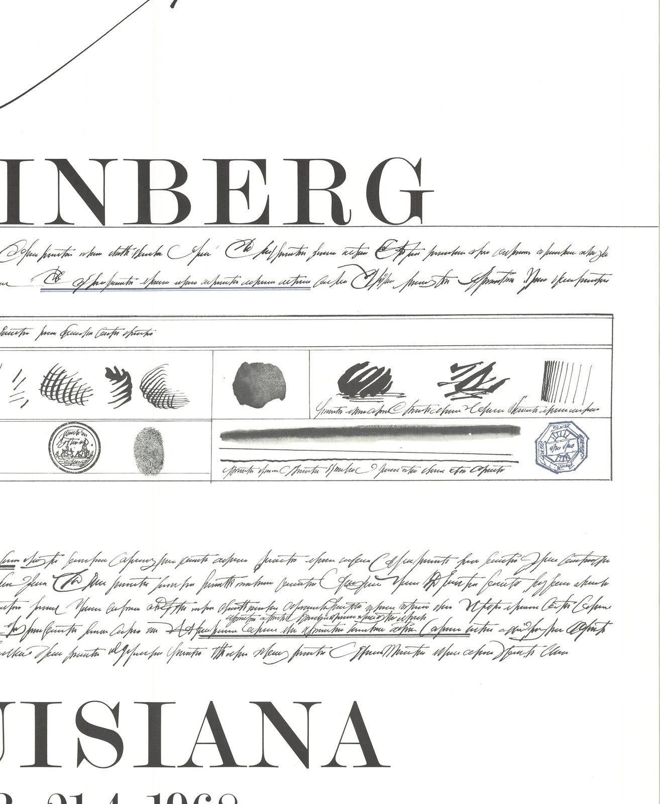 Saul Steinberg Louisiana " Offset Lithograph Modernism Black & W