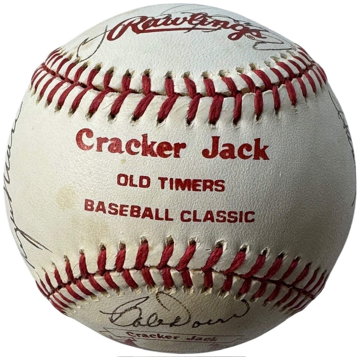 Stars Signed Baseball Cracker Jack Day Old Timers Hall Famers