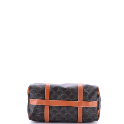 Celine Boston Bag Triomphe Coated Canvas Medium