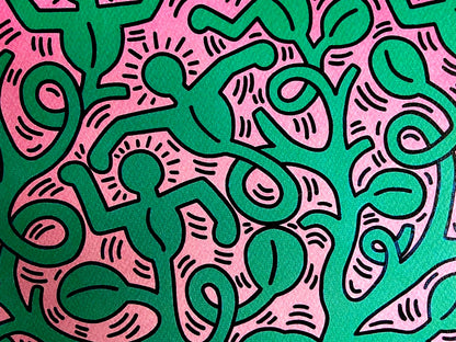Keith Haring Lithograph Coa Signed In Pen Numbered In Pencil By Hand 180 Copies