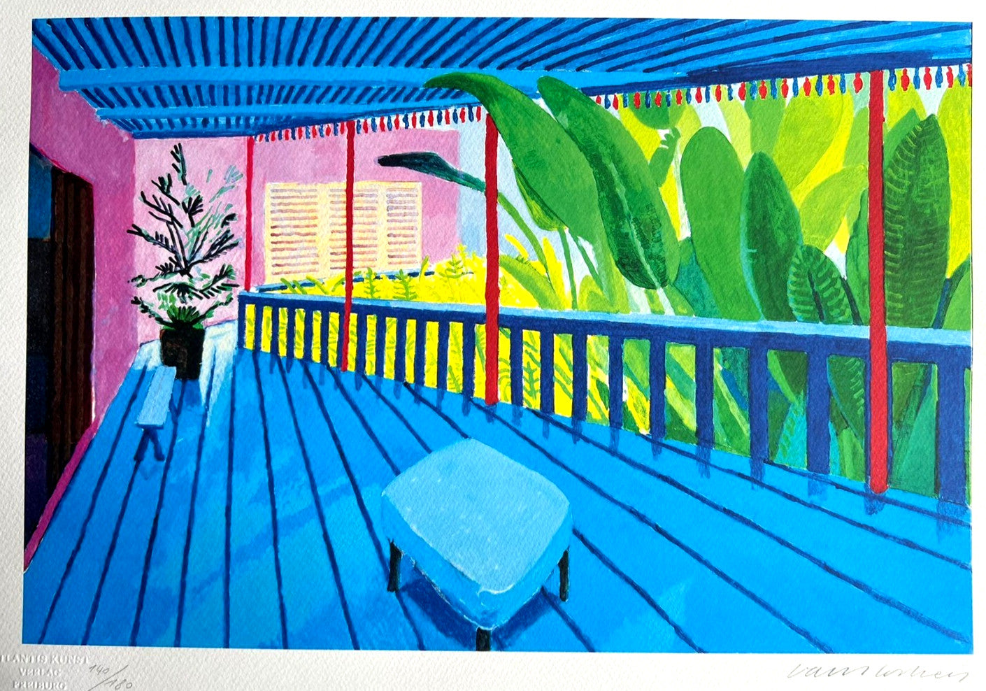 David Hockney Lithograph Coa Signed Op Limited Edition 180