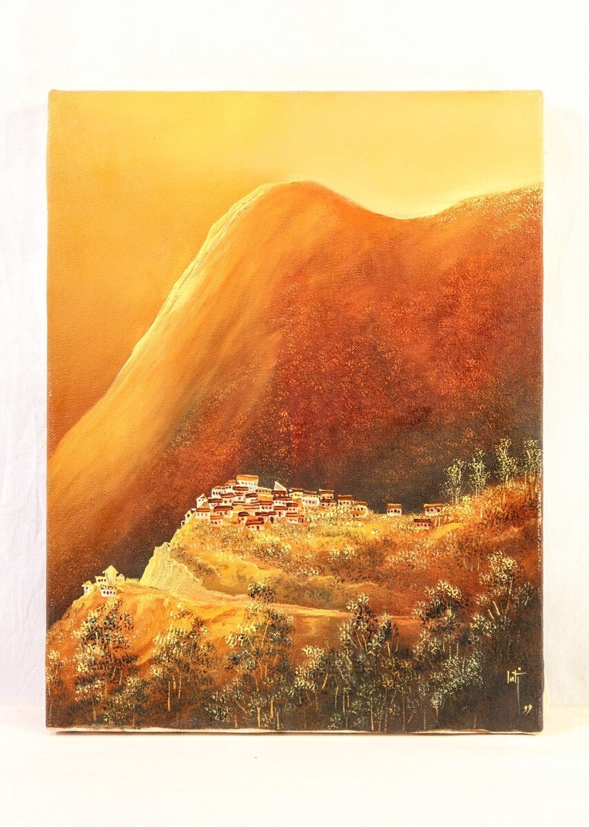 Oil painting Original Saliendo 1999 Pazmio Cruz Inti de Alaus