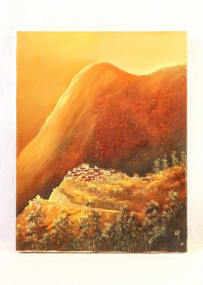 Oil painting Original Saliendo 1999 Pazmio Cruz Inti de Alaus