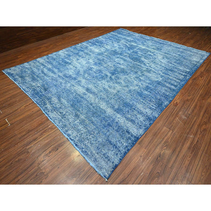 9'5"X12'7" Mavericks Blue Vintage Zoroastrian Karman Wool Oriental Rug