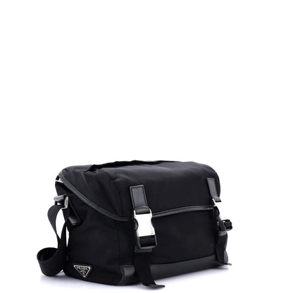 Prada Double Buckle Flap Messenger Bag Tessuto Large