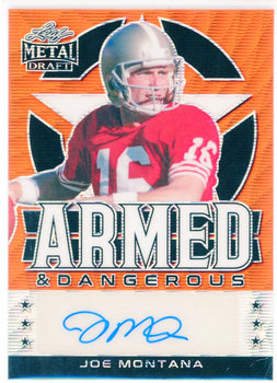 Joe Montana Autographed 2022 Leaf Metal Draft Card #Ad-Jm1