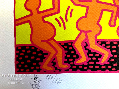 Keith Haring Lithograph Certified Coa Signed Numbered 180 Ex