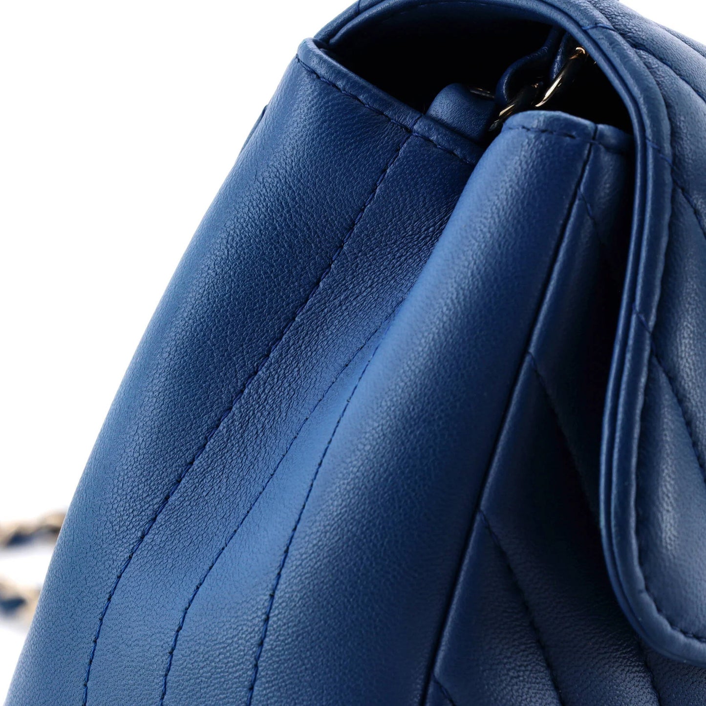 Chanel Square Classic Single Flap Bag Chevron Lambskin Mini